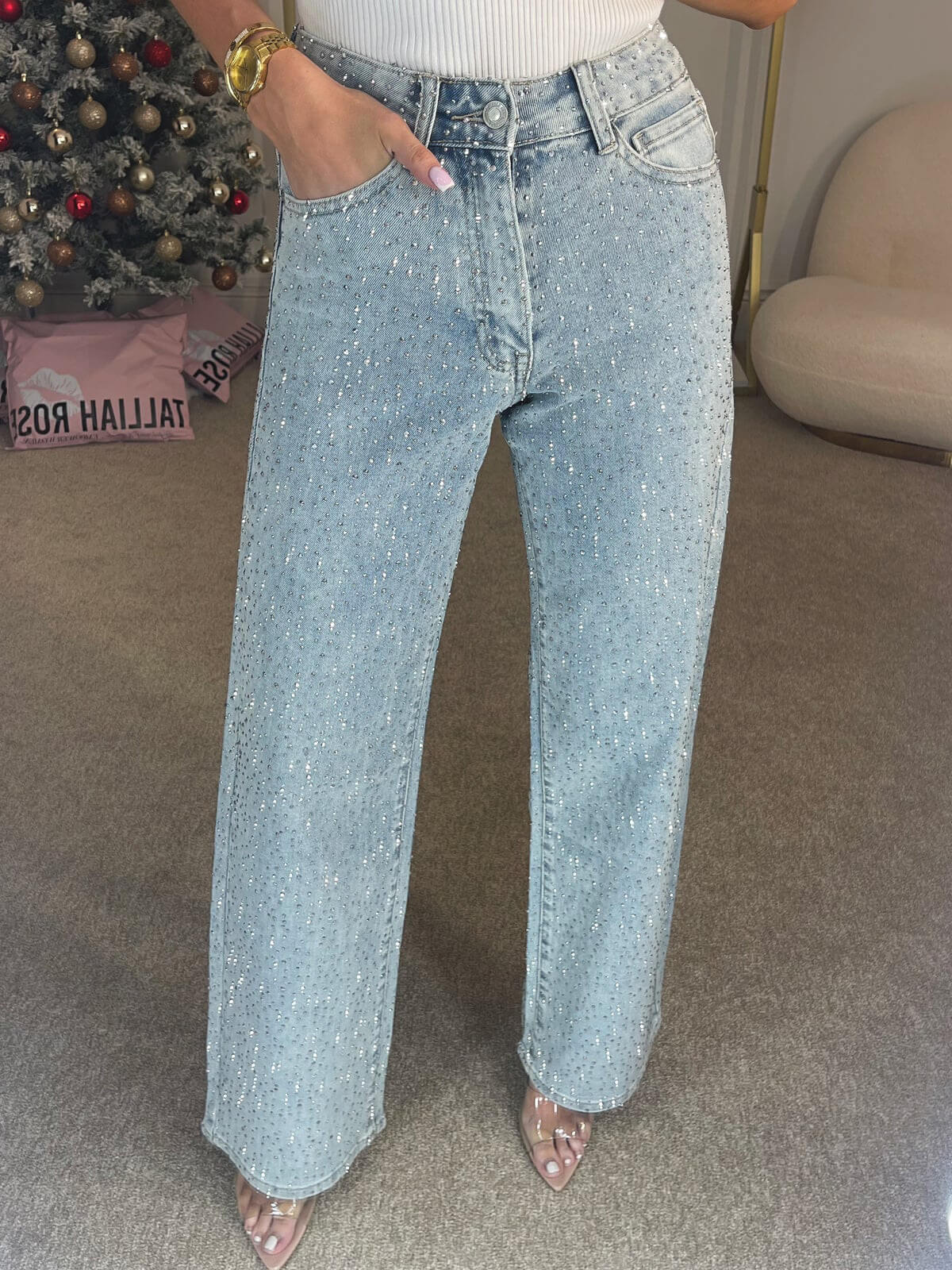 EMMA | Jeans Brillo Cintura Alta